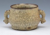 CRACKLE GLAZED INCENSE BURNERC