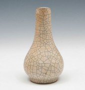 CRACKLE GLAZED PEAR-SHAPED VAS