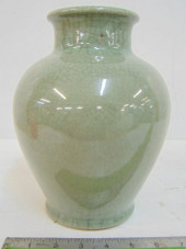 CRACKLEWARE VASE, B&G, SIGNED