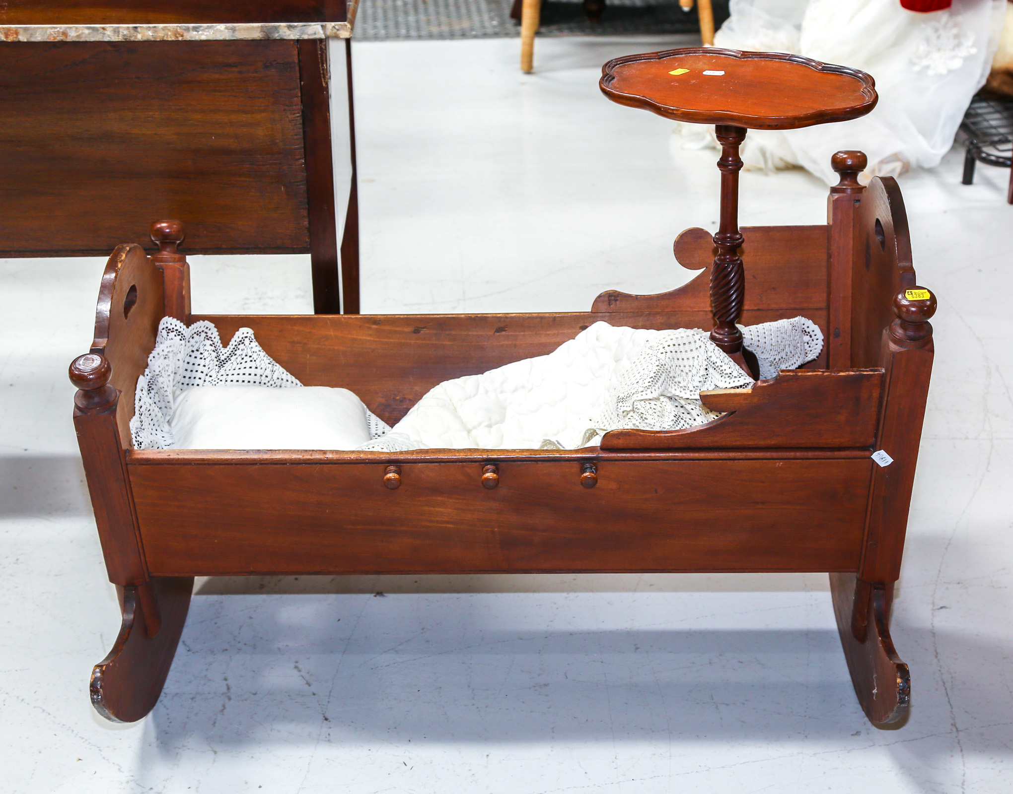 CRADLE, CURIO RACK & COCKTAIL TABLE