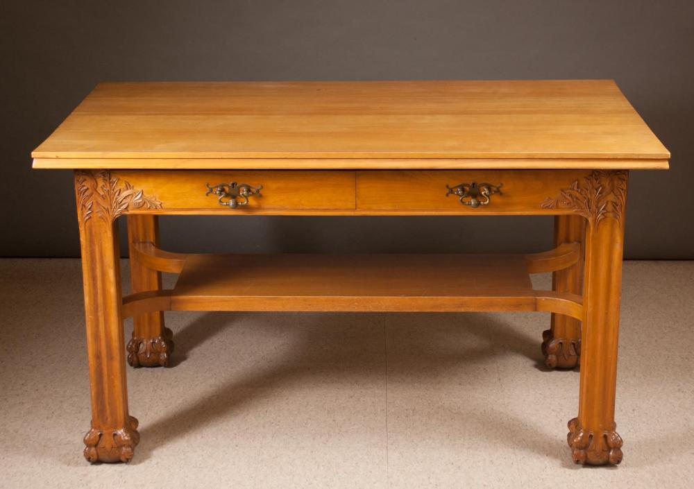 CRAFTSMAN ERA CARVED BEECHWOOD