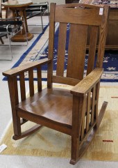 CRAFTSMAN OAK ARMCHAIR ROCKERC