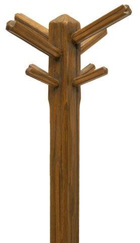 CRAFTSMAN STYLE CARVED OAK STANDING