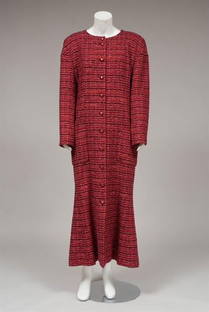 Cranberry boucle Chanel coat   