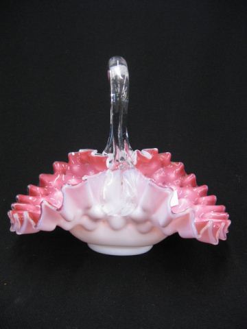 Cranberry Cased Art Glass Basket