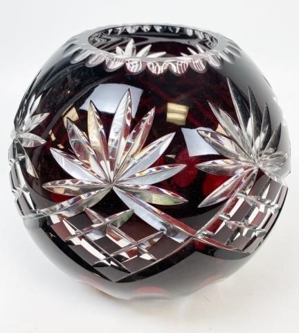 CRANBERRY CUT TO CLEAR ROSE