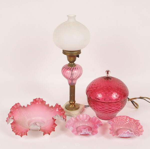 Cranberry glass articles