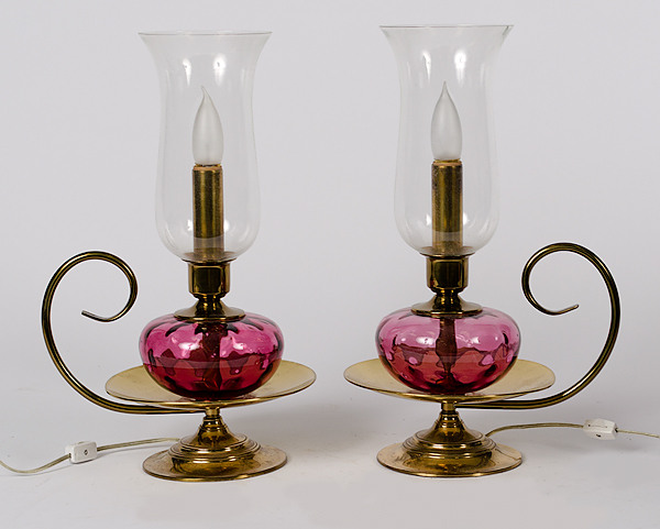 Cranberry Glass Lamps American a