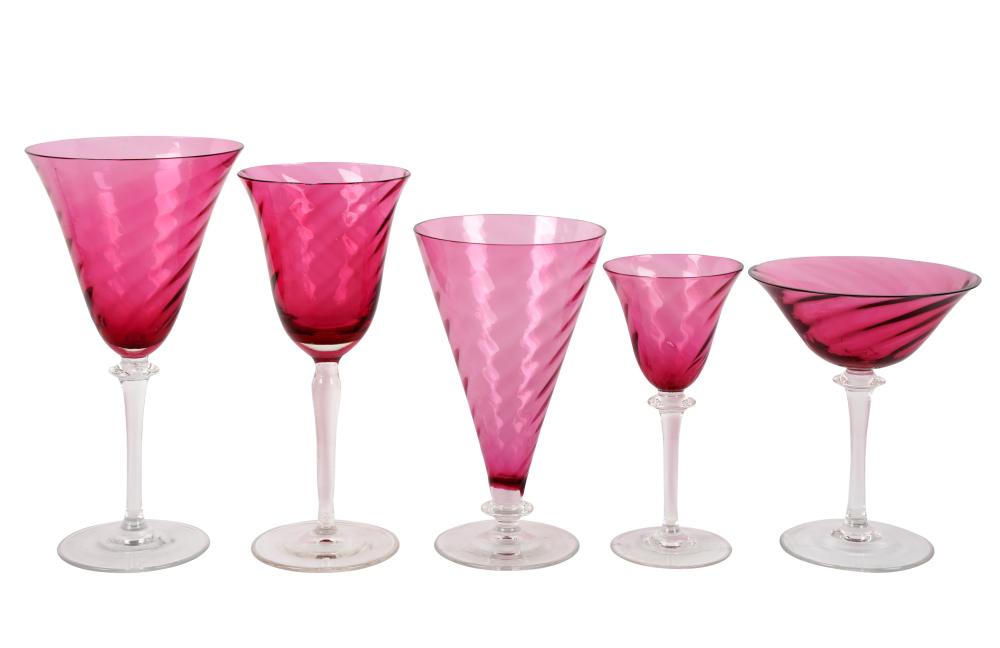 CRANBERRY GLASS STEMWARE