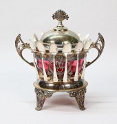 CRANBERRY GLASS SUGAR SPOONER