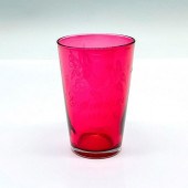 CRANBERRY GLASS TUMBLER, C. LE