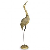CRANE BIRD BRASS SCULPTUREDESC