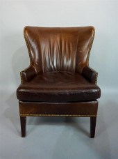 CRATE & BARREL BROWN LEATHER C