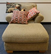 CRATE & BARREL GREEN UPHOLSTER