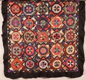 CRAZY PATCHWORK QUILTED COVER.
