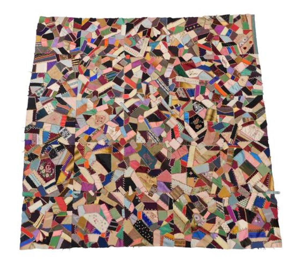 CRAZY QUILT TOP, 19TH/20TH C.,