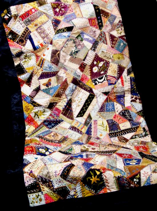 Crazy quilt  velvet and silk with
