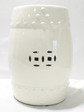 CREAM COLORED GLAZED POTTERY G