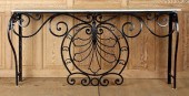 CREAM MARBLE TOP BLACK WROUGHT