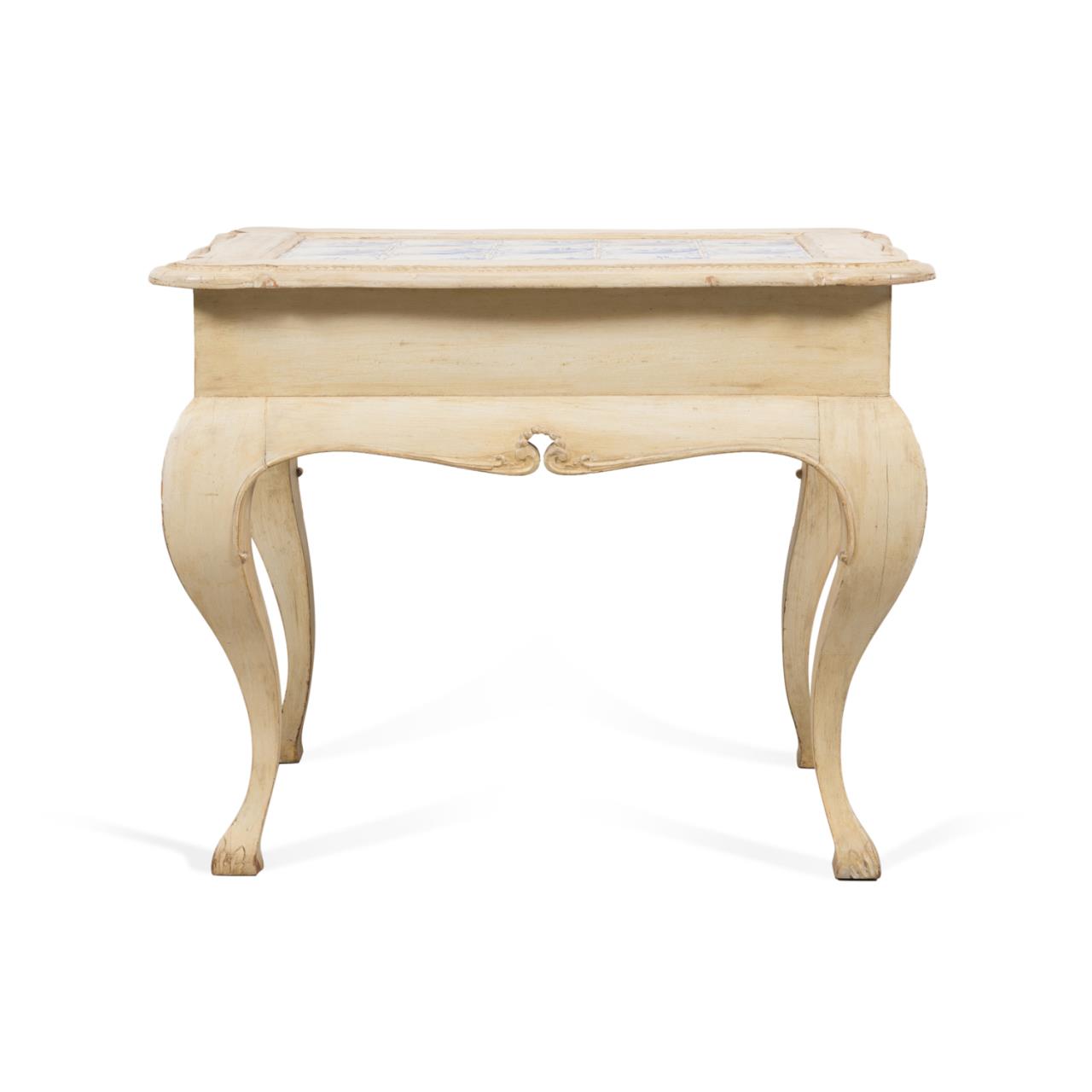 CREAM PAINTED END TABLE WITH