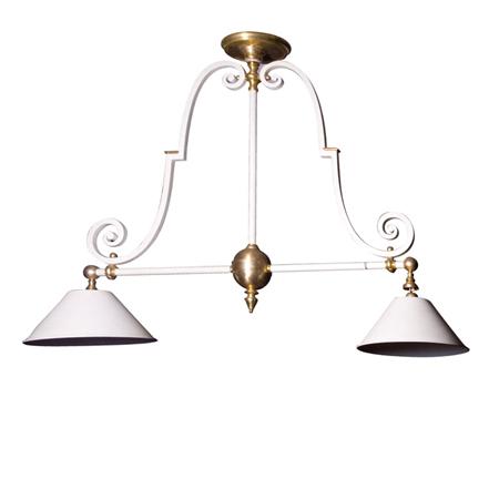 Cream Painted Metal and Brass