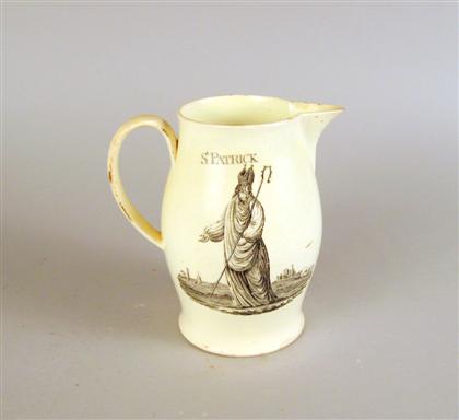 Creamware 'Saint Patrick'  jug   