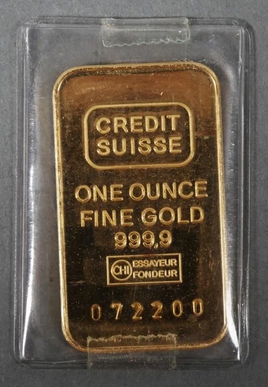 CREDIT SUISSE GOLD 1 OZ BAROne Troy