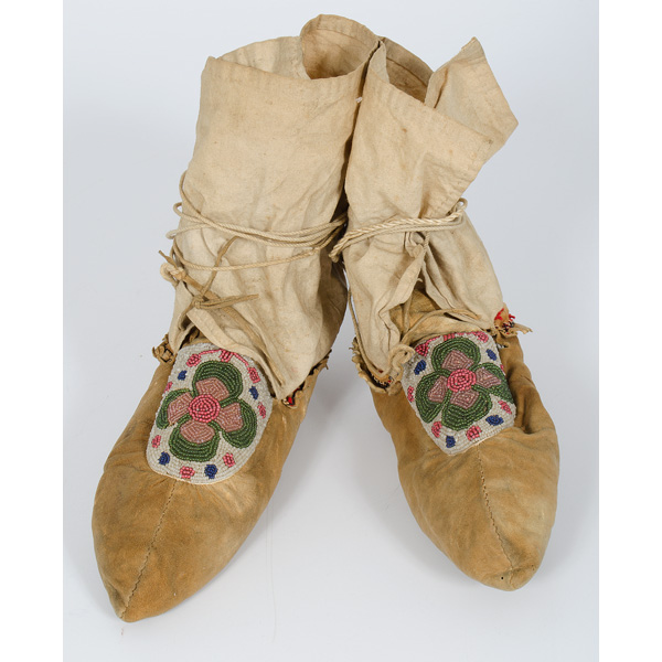 Cree Beaded Hide Moccasins