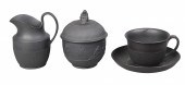 Creil Black Basalt Sugar Bowl,