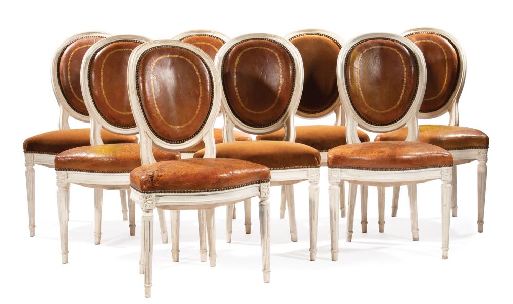 CRèME PEINTE, GILT TOOLED LEATHER