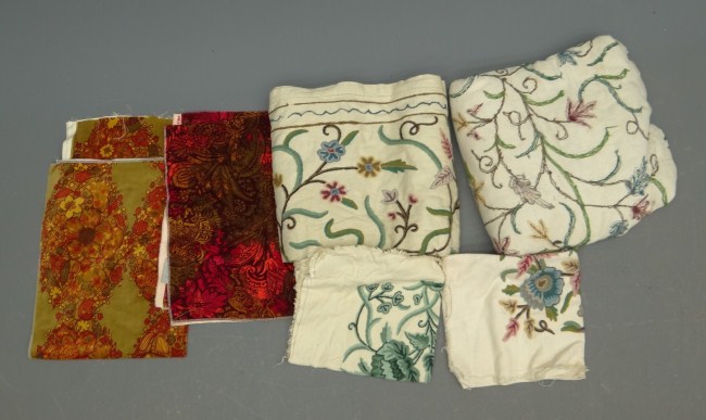Crewell work textile lot.