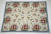 CREWELWORK AREA RUG WITH SAILI