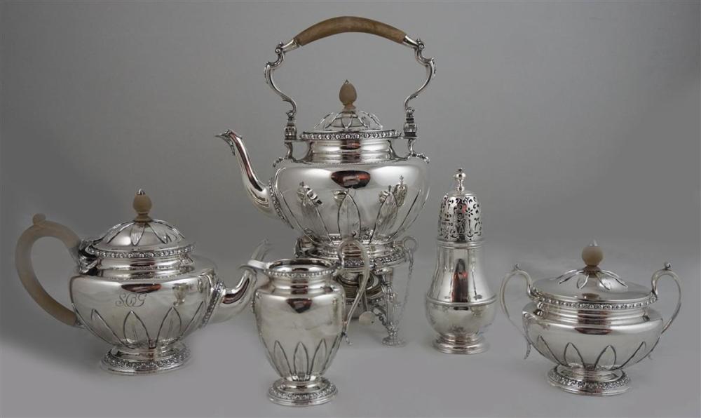 CRICHTON SILVER TEA SET AND A