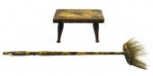 CRICKET STOOL AND SHORT BROOM,