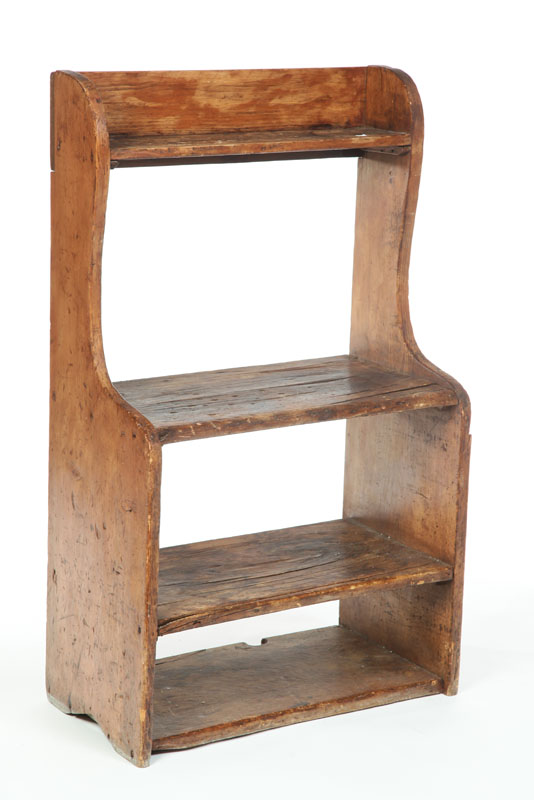 CROCK BENCH. Pine four tiered bench