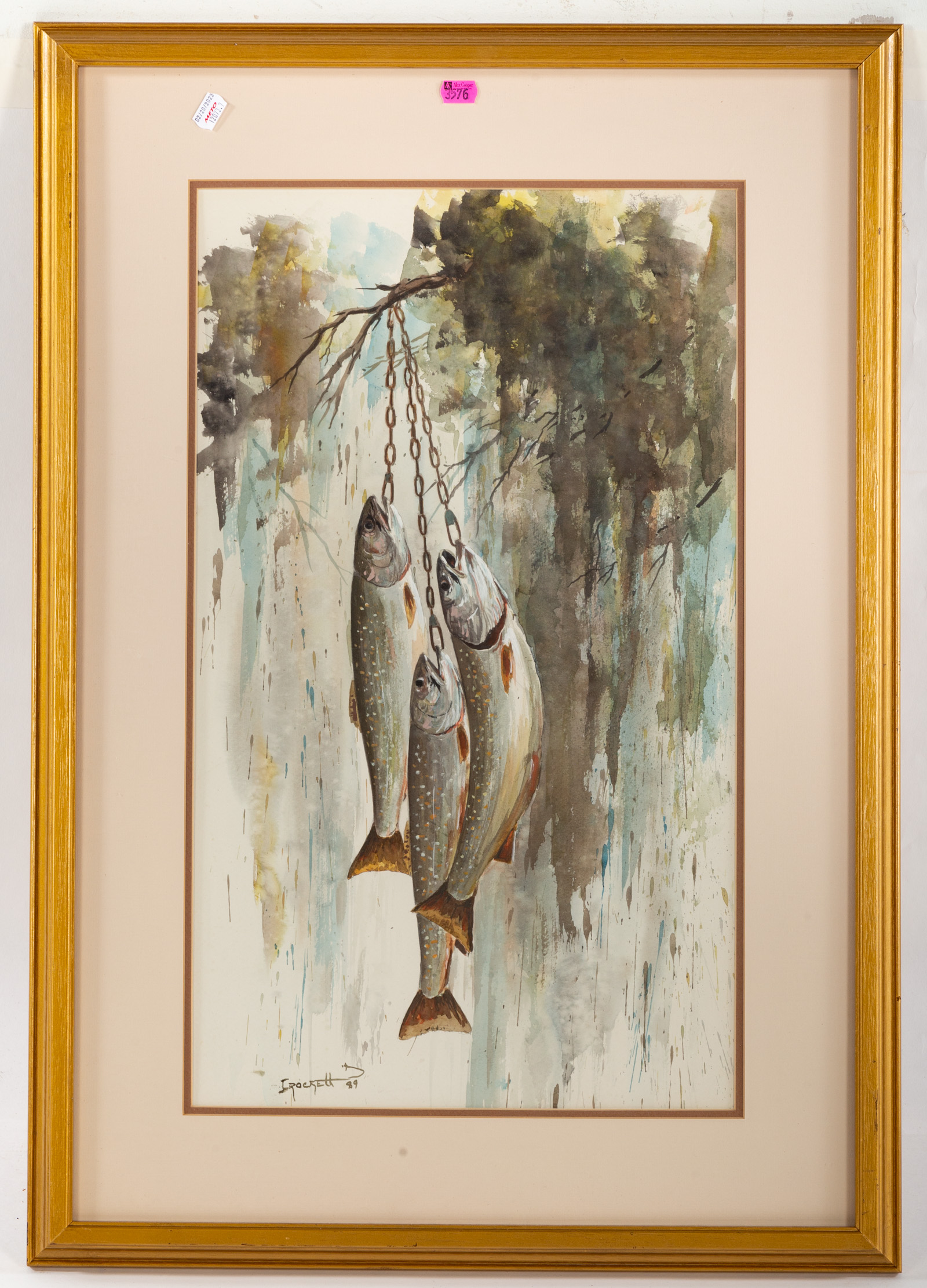 CROCKETT. TODAY'S CATCH, WATERCOLOR