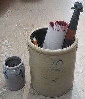 CROCKWARE JARDINIERE, POT, TWO