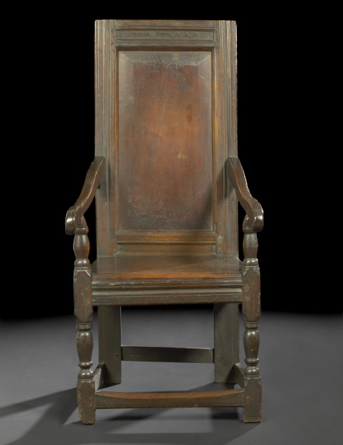 Cromwellian Oak Armchair,  17th