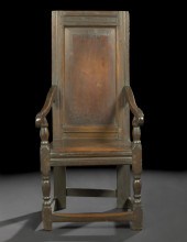 Cromwellian Oak Armchair,  17t