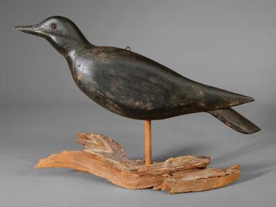 Crow decoy, carved and laminated