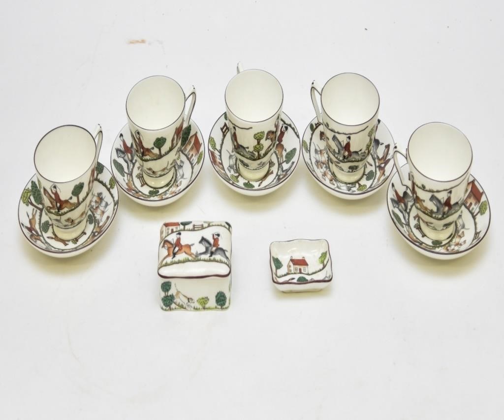 Crown china "Hunting Scene" partial