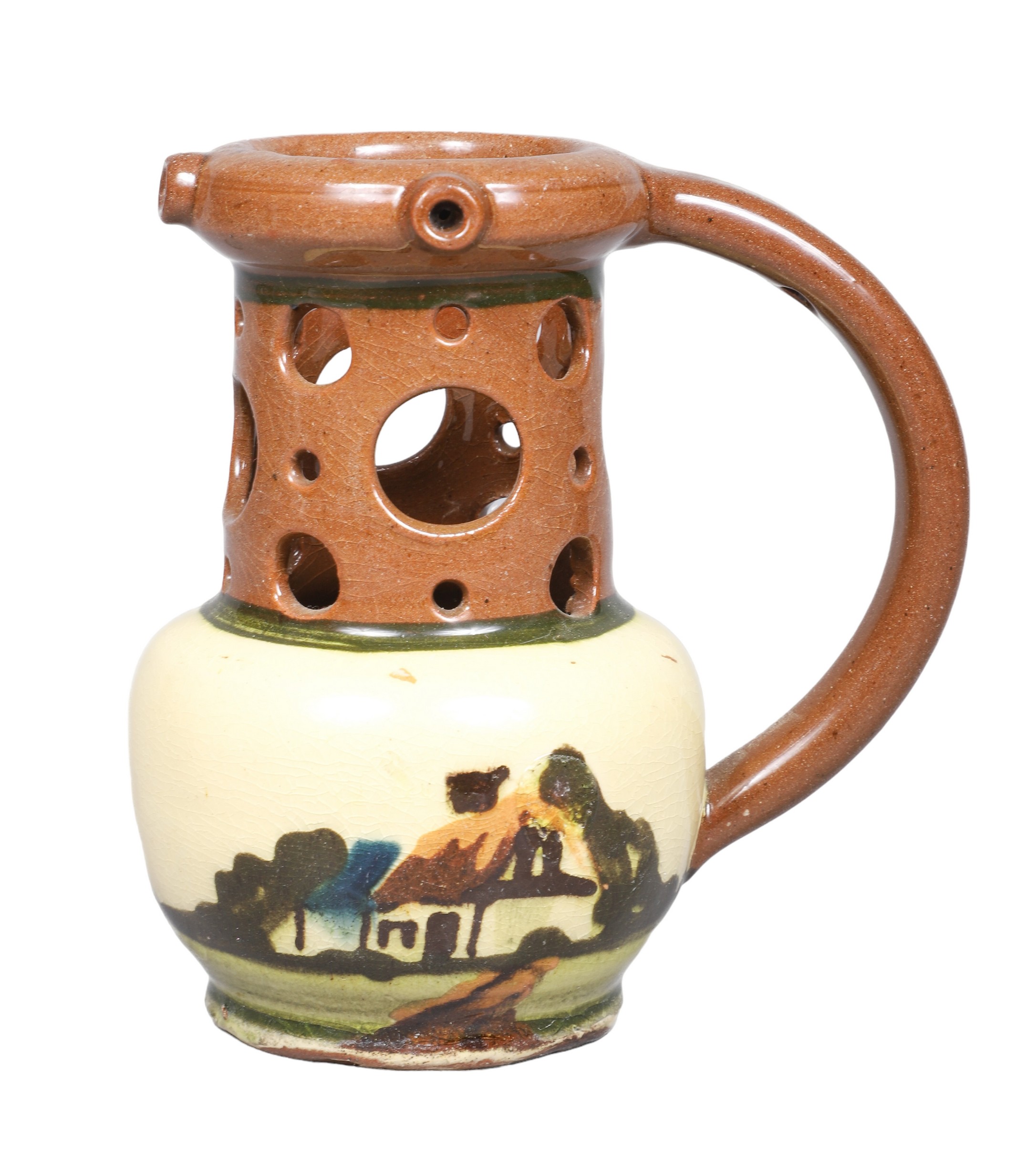 Crown Dorset pottery puzzle mug,