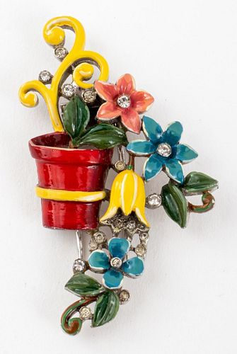 CROWN TRIFARI GEM-SET FLOWER POT