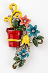 CROWN TRIFARI GEM-SET FLOWER P
