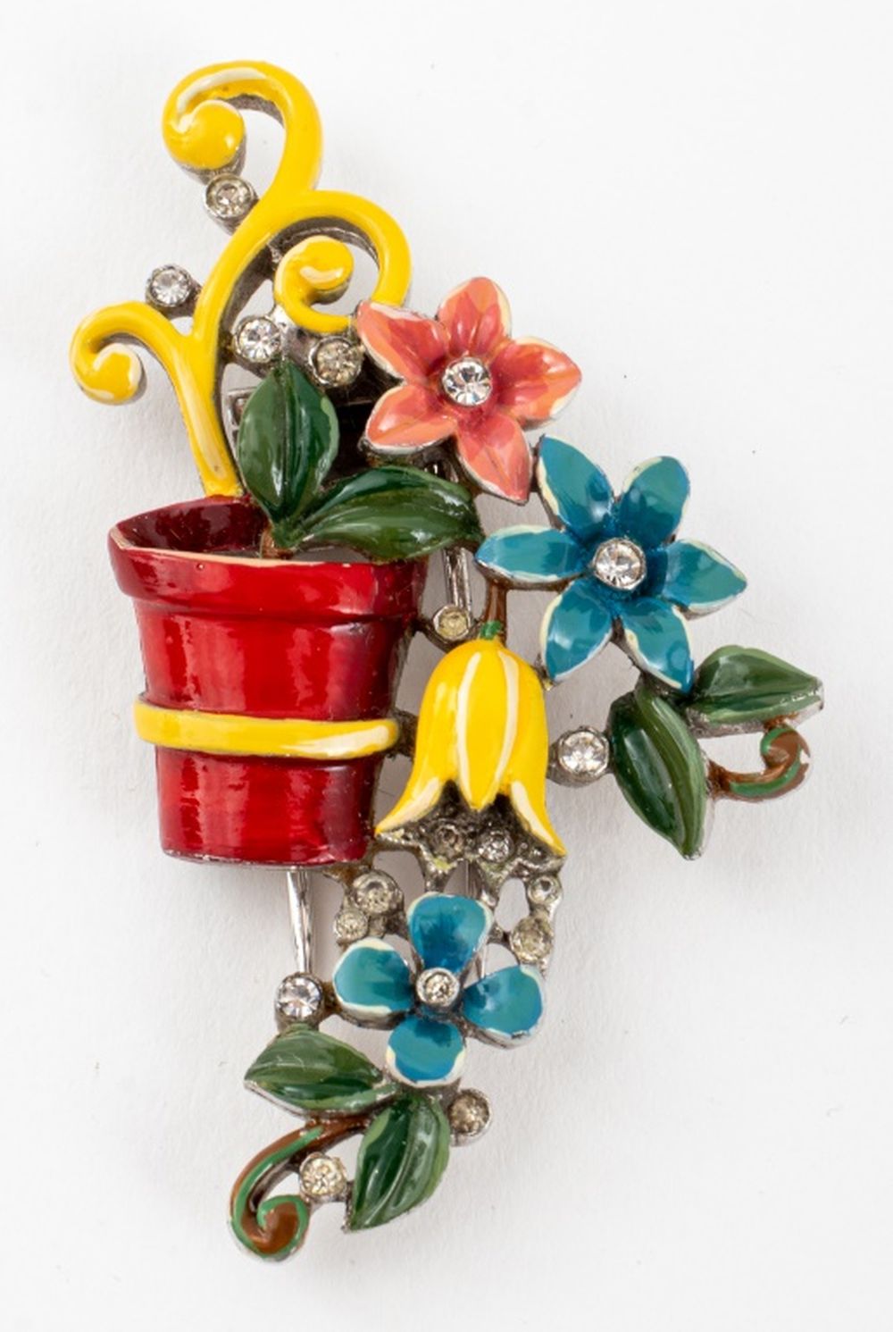 CROWN TRIFARI GEM-SET FLOWER POT