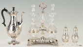 CRUET SET, COFFEE POT AND SALT
