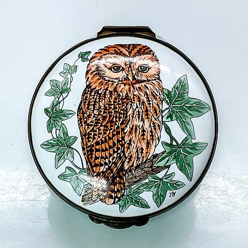 CRUMMLES & CO. ENAMELED PILL BOX,