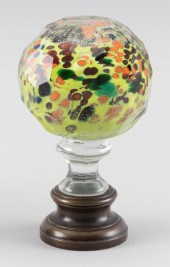 CRYSTAL AND BRONZE NEWEL POST