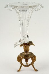 CRYSTAL AND GILT BRONZE CORNUC