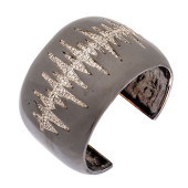 CRYSTAL, BLACKENED METAL CUFF